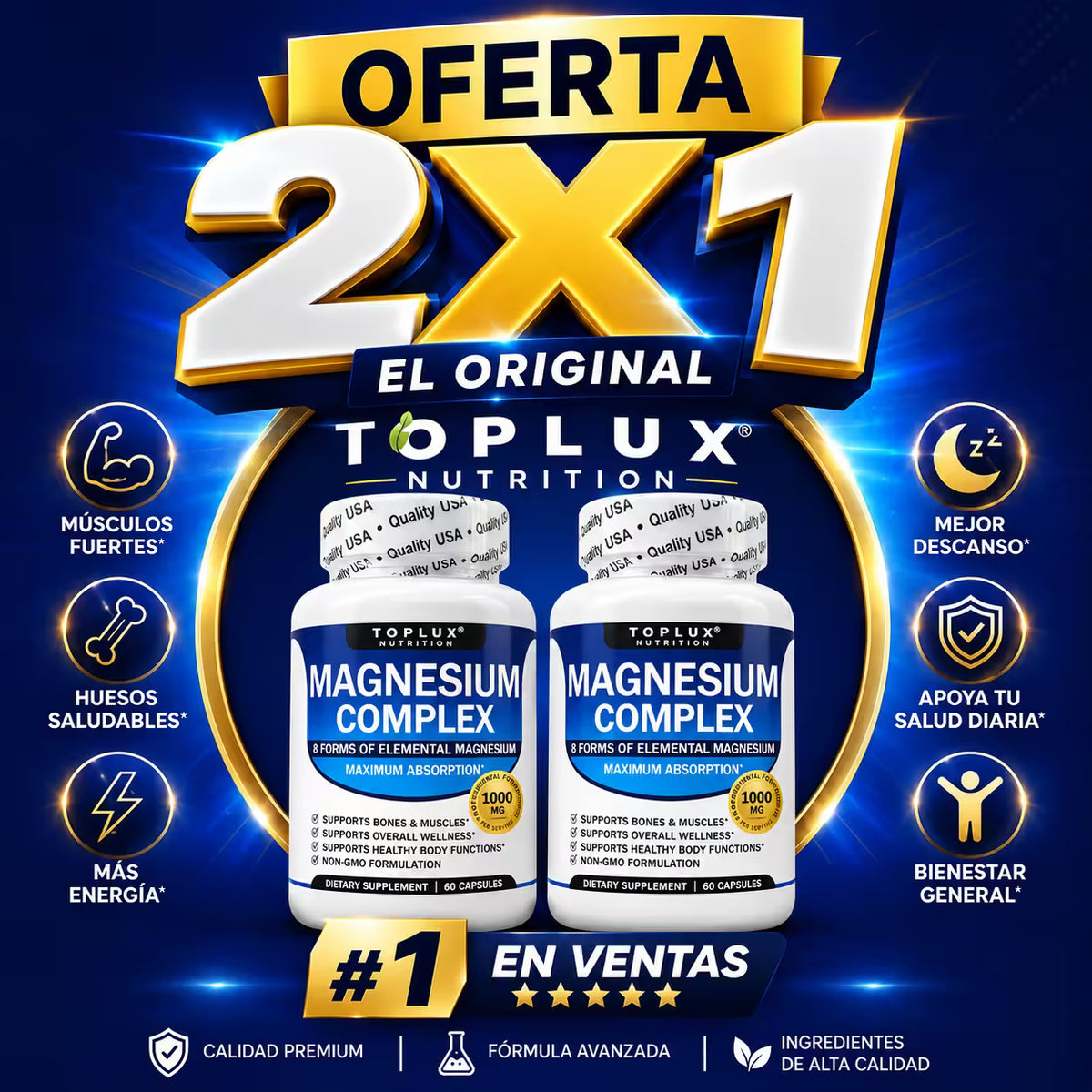 Oferta 2 x 1 - Magnesio Complex + envio gratis
